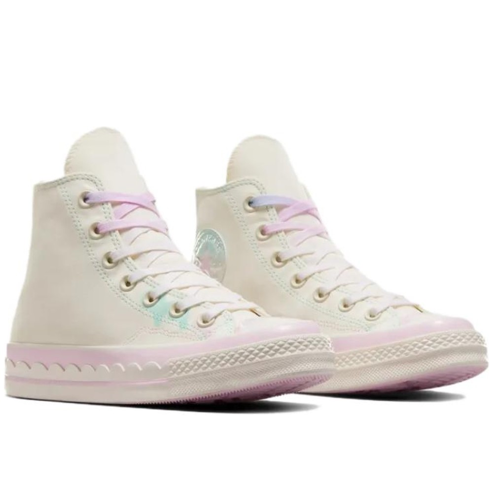 1970s High Canvas Unisex White Pink