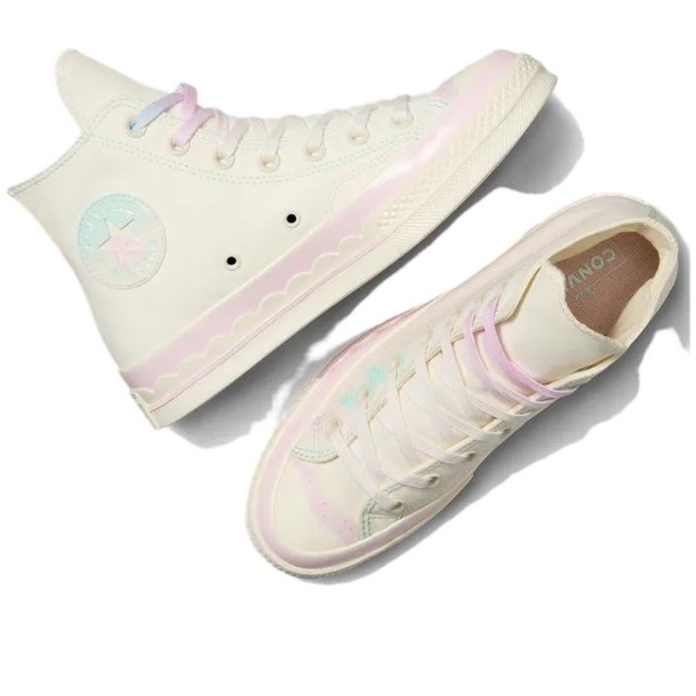 1970s High Canvas Unisex White Pink