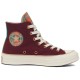 Women Chuck 70 High Canvas Plaid Deep Bordeaux