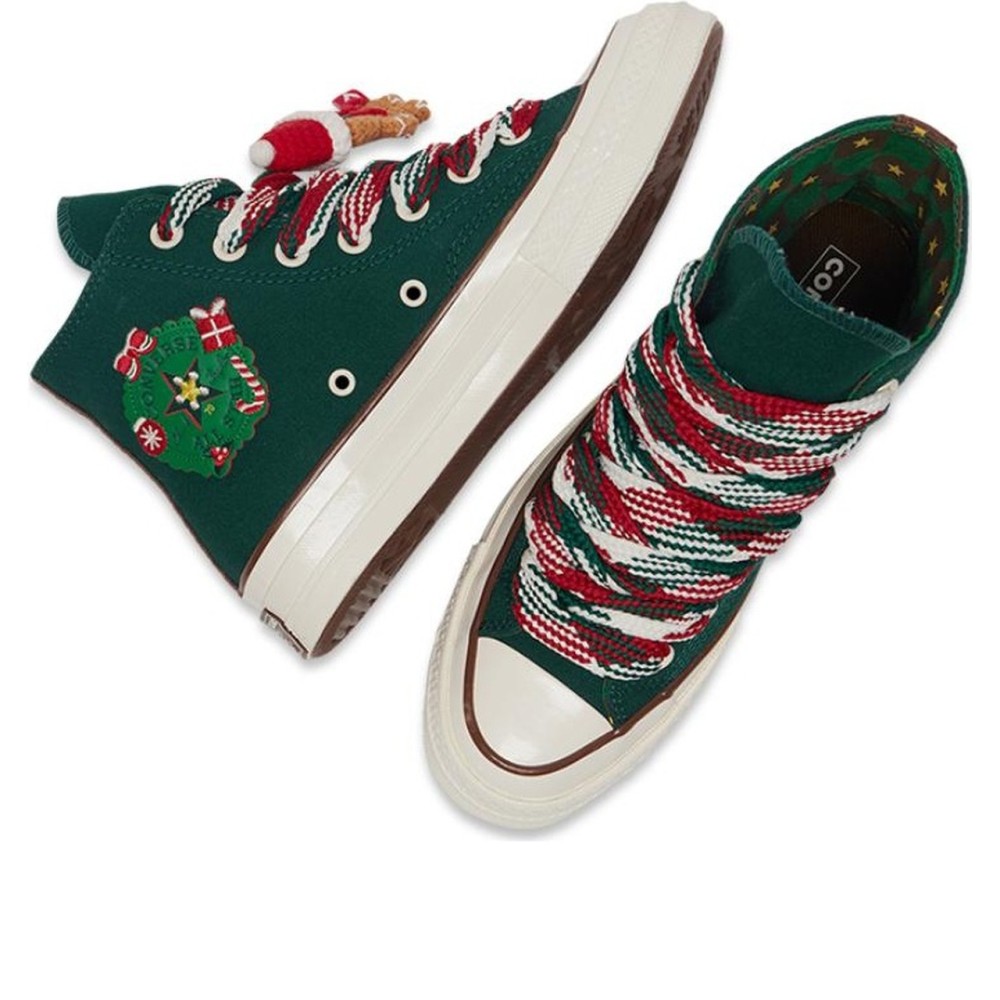 Chuck 70 High X Mas Gingerbread Knit Sock Midnight Clover Women