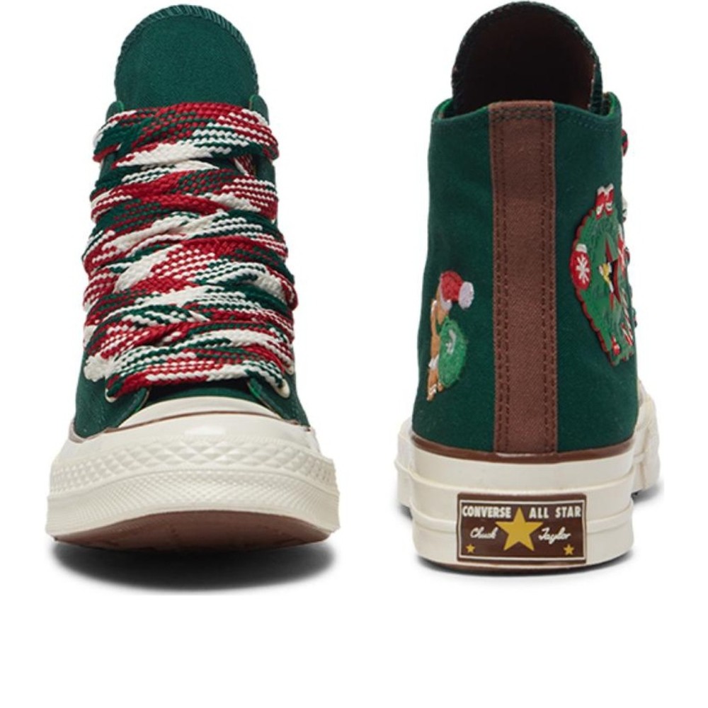 Chuck 70 High X Mas Gingerbread Knit Sock Midnight Clover Women
