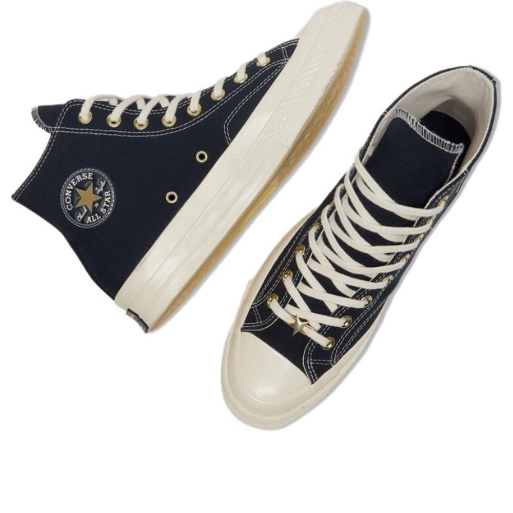 Chuck 70 High Black Gold Star