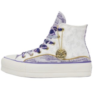All Star Lift High Canvas Women White Purple