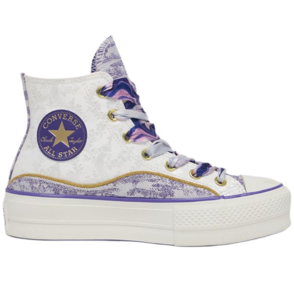 All Star Lift High Canvas Women White Purple