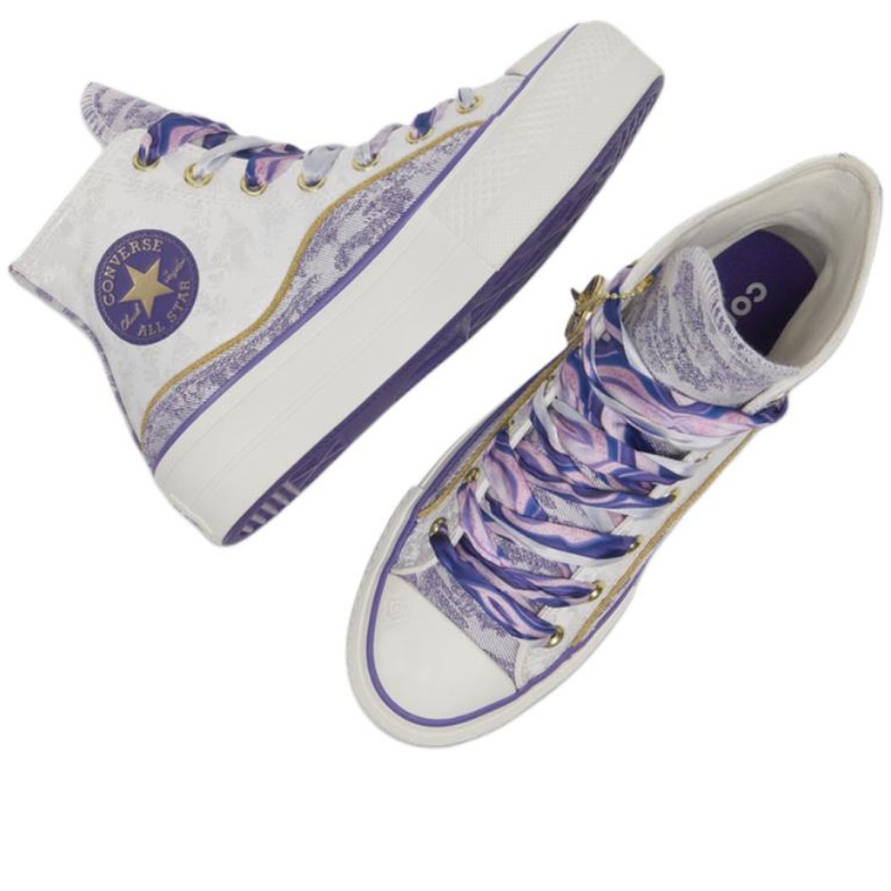 All Star Lift High Canvas Women White Purple