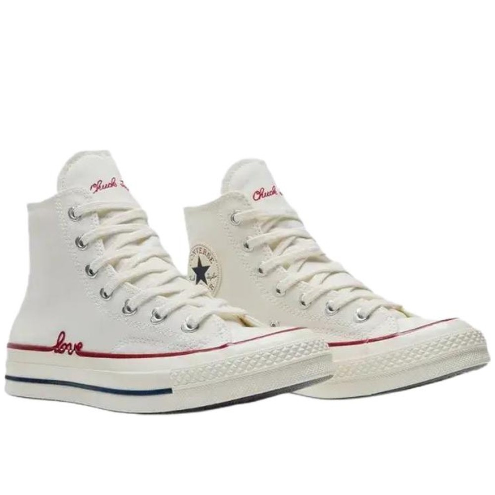 1970s High Canvas Unisex White Red
