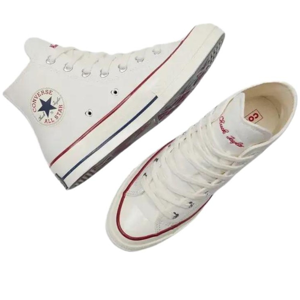 1970s High Canvas Unisex White Red