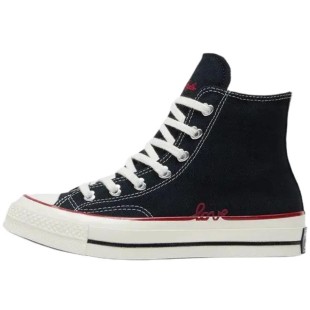 1970s High Canvas Unisex Black Red