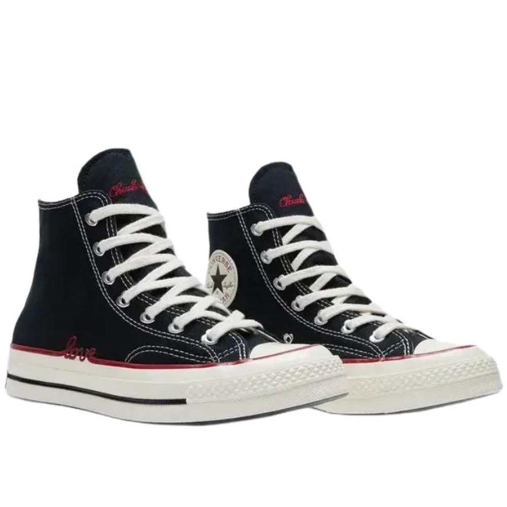 1970s High Canvas Unisex Black Red
