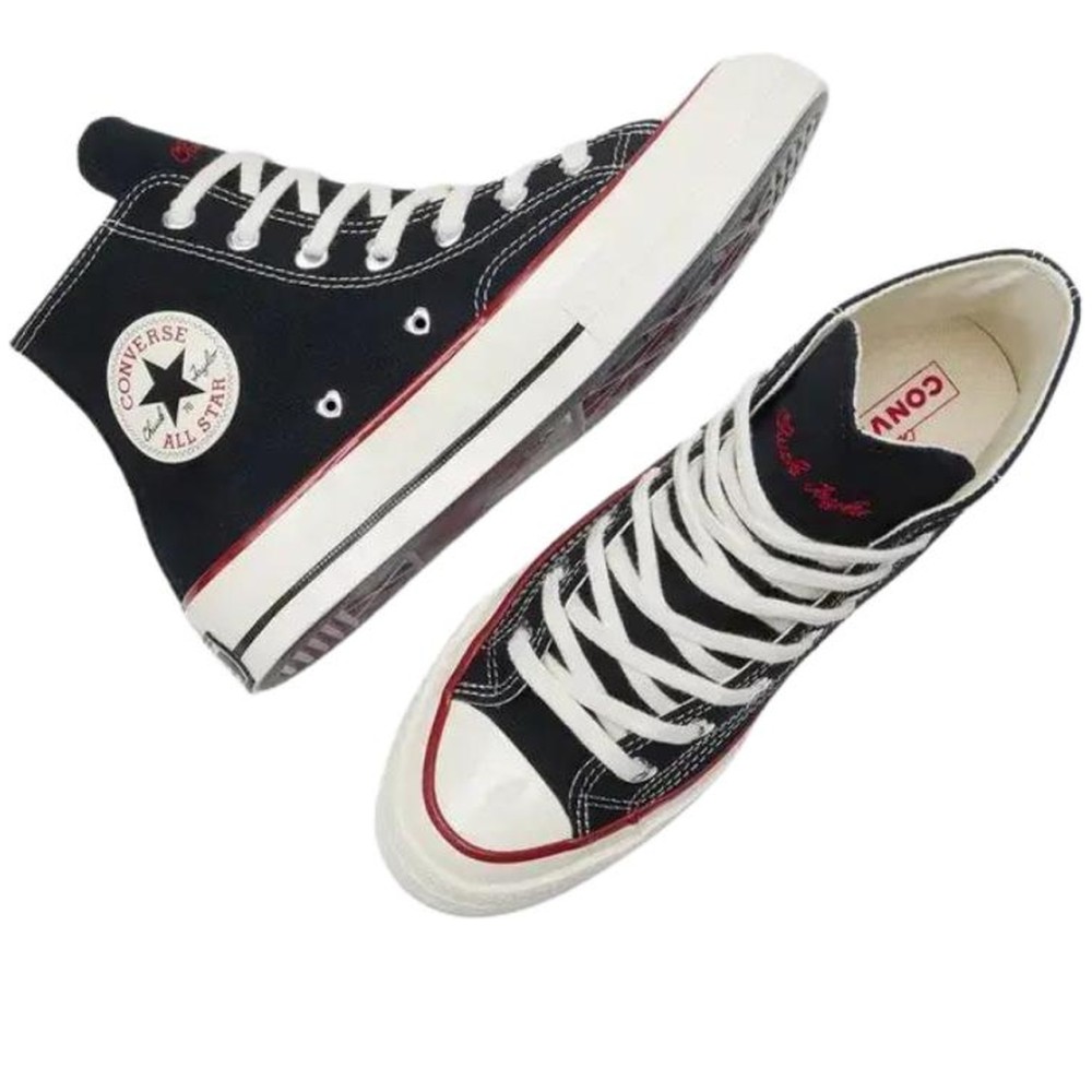 1970s High Canvas Unisex Black Red