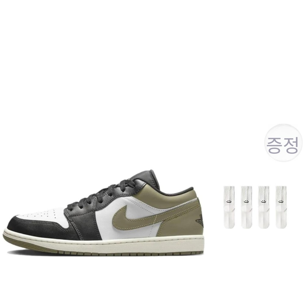Air Jordan 1 Low Black Toe Medium Olive