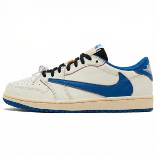 Air Jordan 1 Low OG Sp Fragment X Travis Scott Sail Military Blue