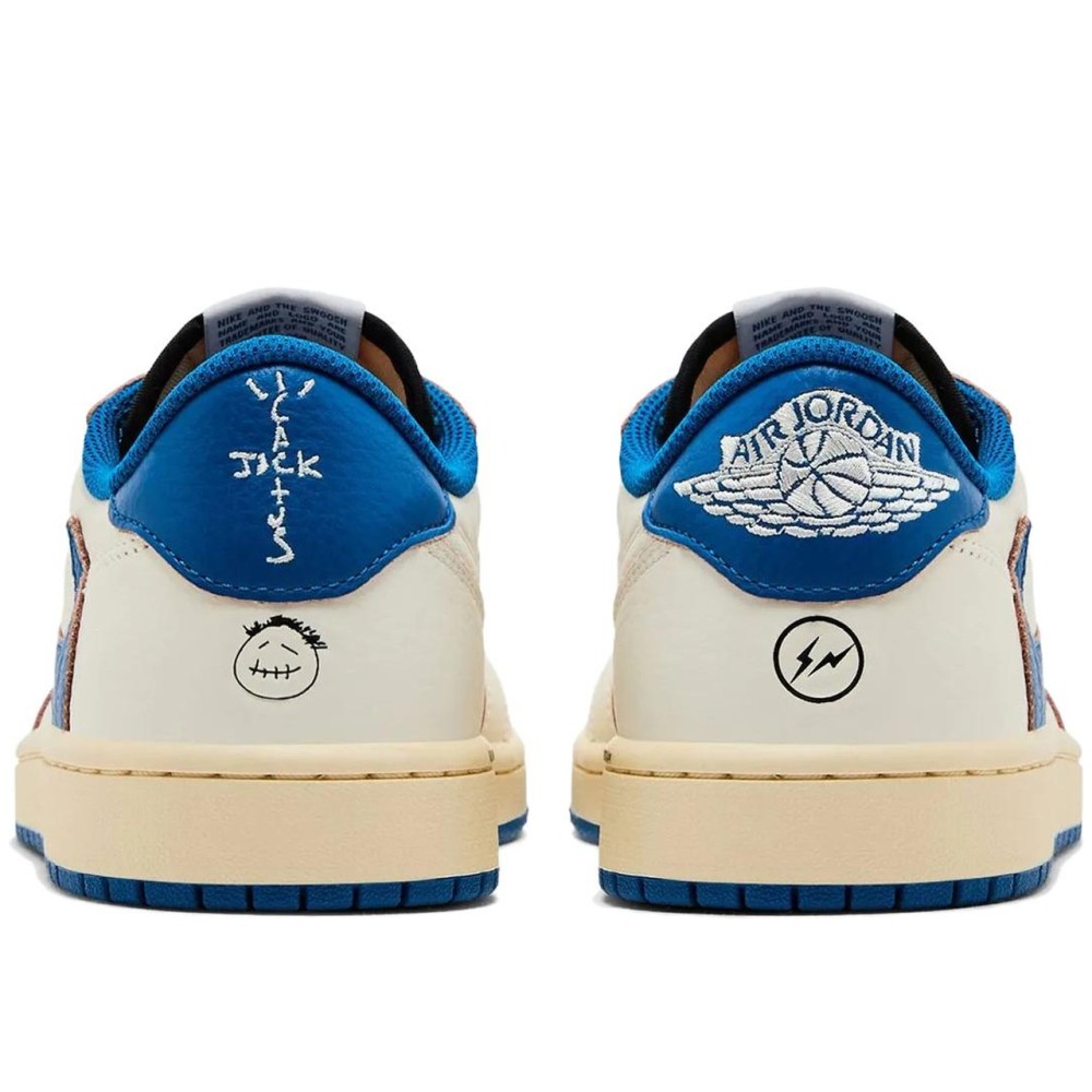 Air Jordan 1 Low OG Sp Fragment X Travis Scott Sail Military Blue