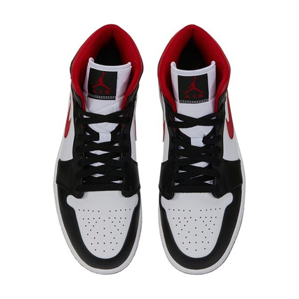 Air Jordan 1 Mid Black White Gym Red