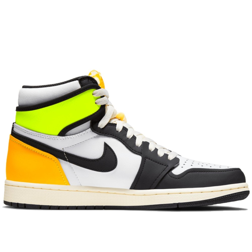 Air Jordan 1 High White Black Volt University Gold