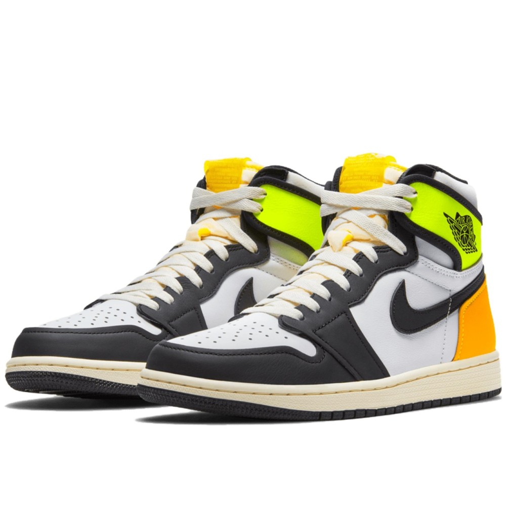Air Jordan 1 High White Black Volt University Gold