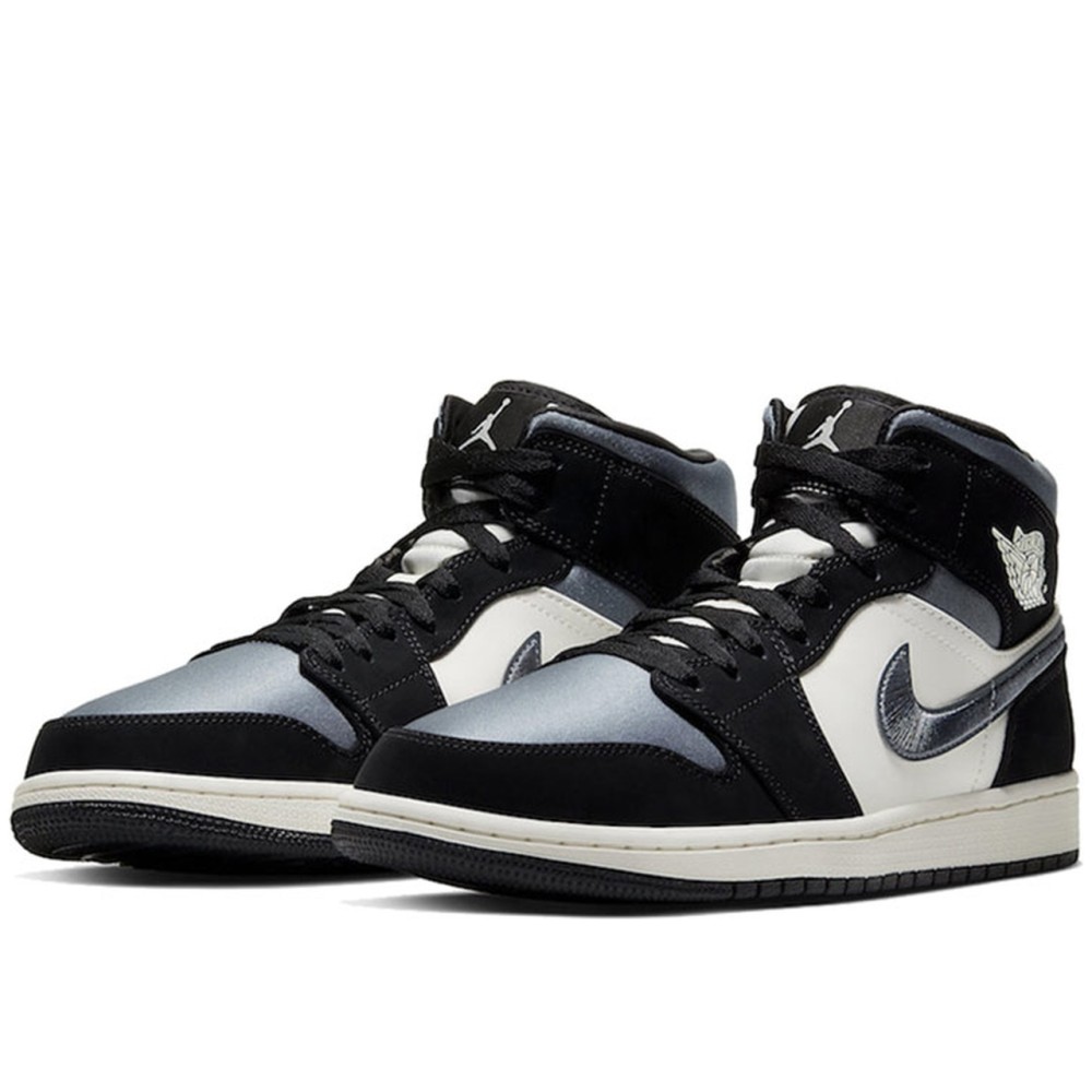 Air Jordan 1 Mid Satin Grey Toe
