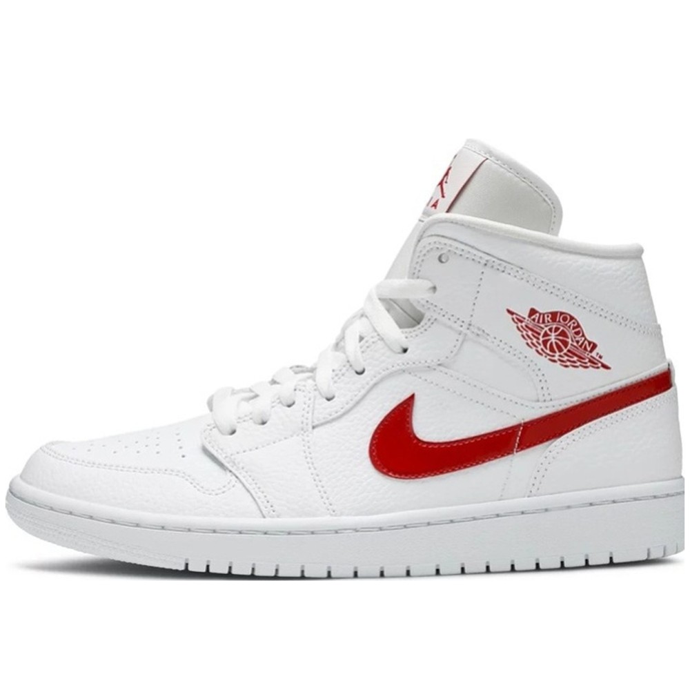 Air Jordan 1 Mid White University Red