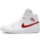 Air Jordan 1 Mid White University Red