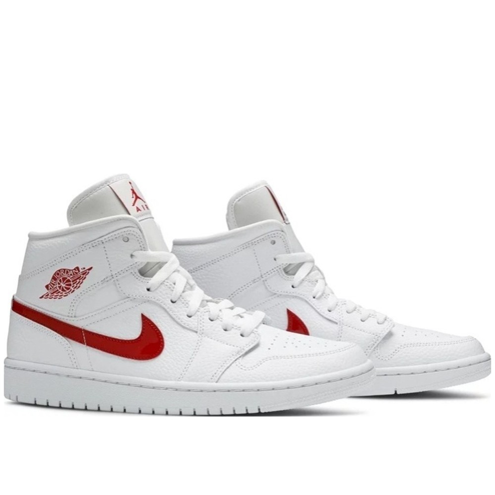 Air Jordan 1 Mid White University Red