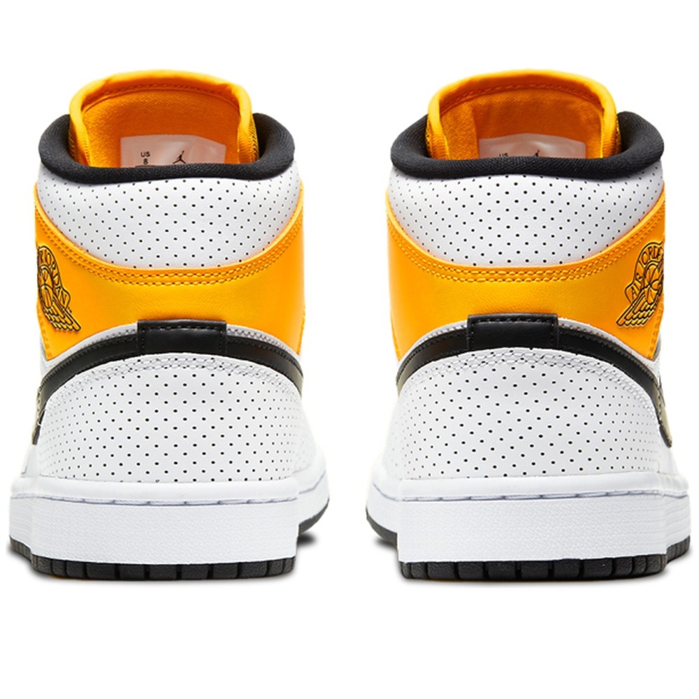 Air Jordan 1 Mid Perforated White University Gold