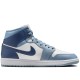 Air Jordan 1 Mid Sail Diffused Blue