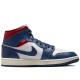 Air Jordan 1 Mid French Blue Gym Red