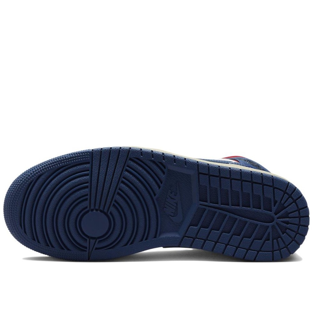 Air Jordan 1 Mid French Blue Gym Red
