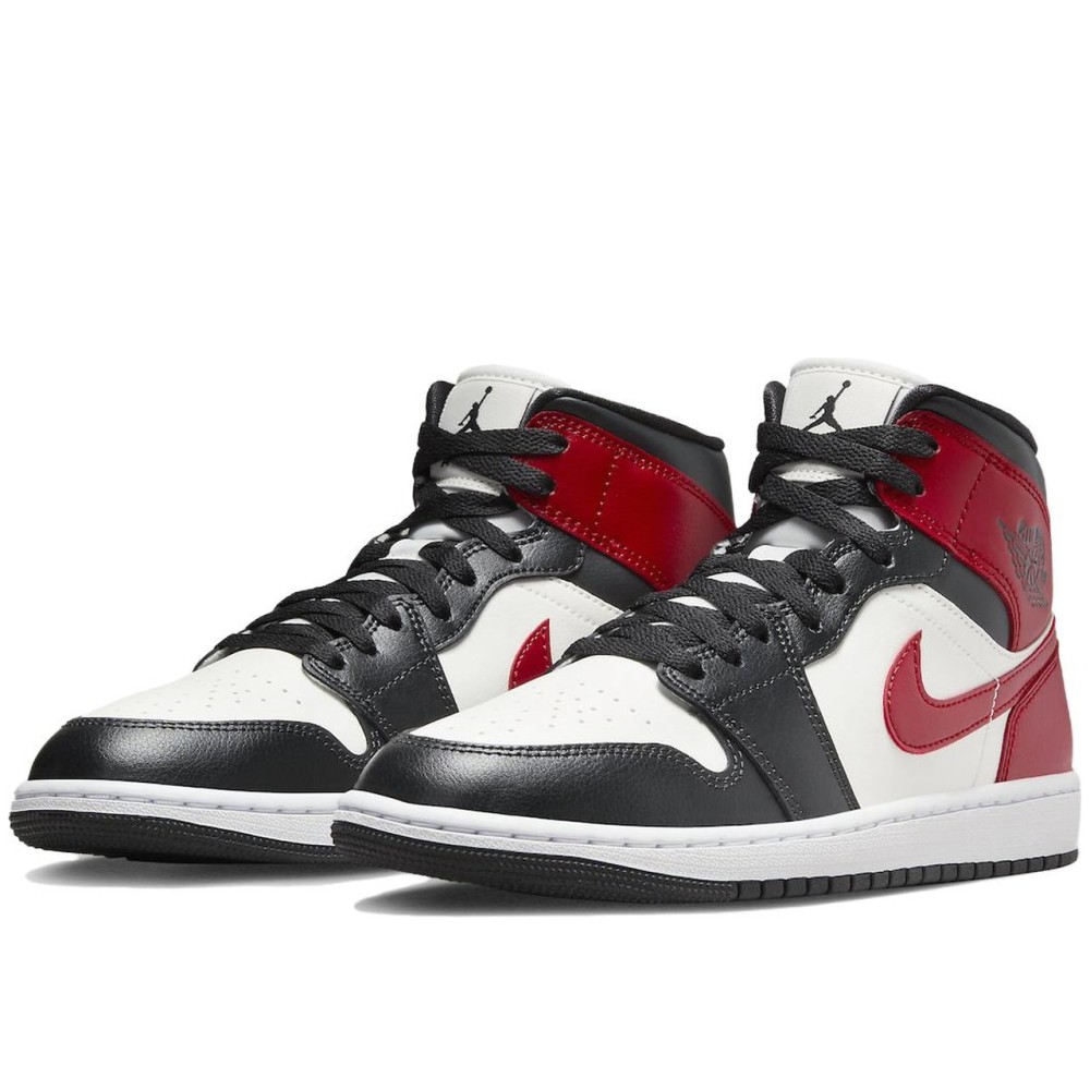 Air Jordan 1 Mid Gym Red Off Noir