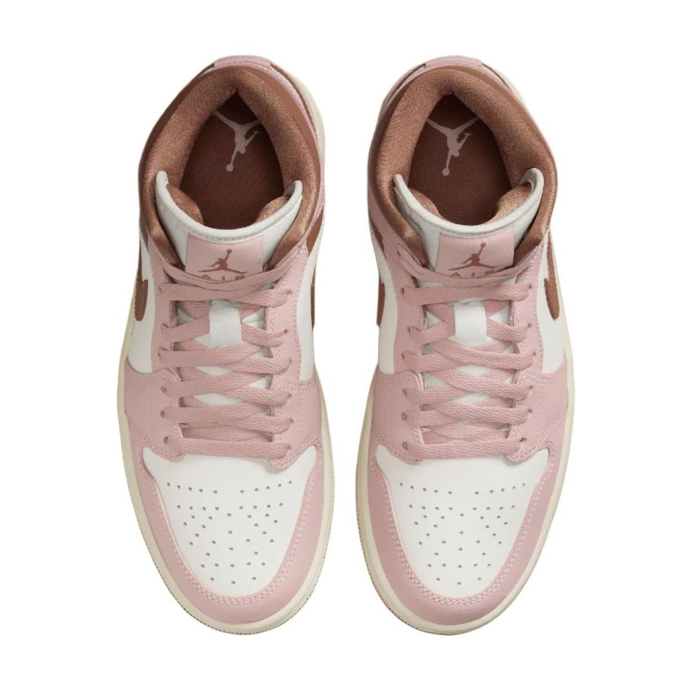 Air Jordan 1 Mid Pink Oxford Brown