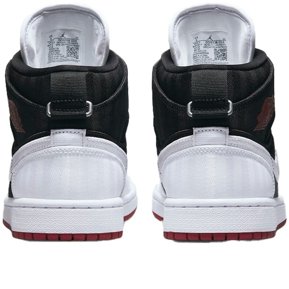 Air Jordan 1 Mid SE Utility Canvas White Black Gym Red