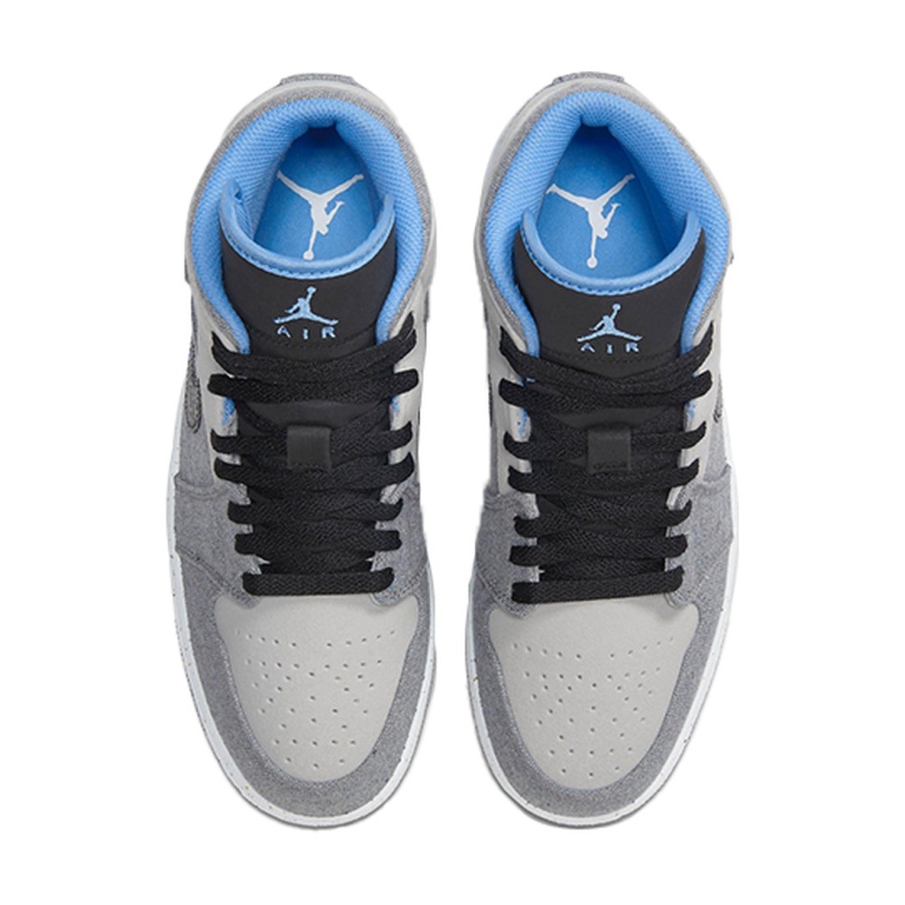 Air Jordan 1 Mid Crater Grey University Blue