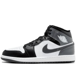 Air Jordan 1 Mid Black White Iron Grey