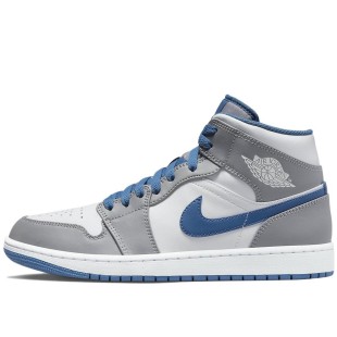 Air Jordan 1 Mid Cement Grey True Blue