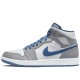 Air Jordan 1 Mid Cement Grey True Blue