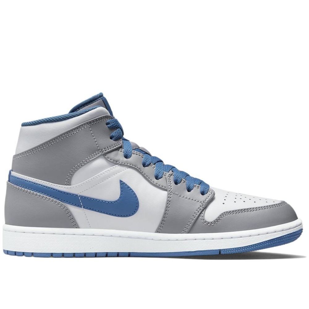 Air Jordan 1 Mid Cement Grey True Blue