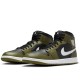 Air Jordan 1 Mid Black White Olive