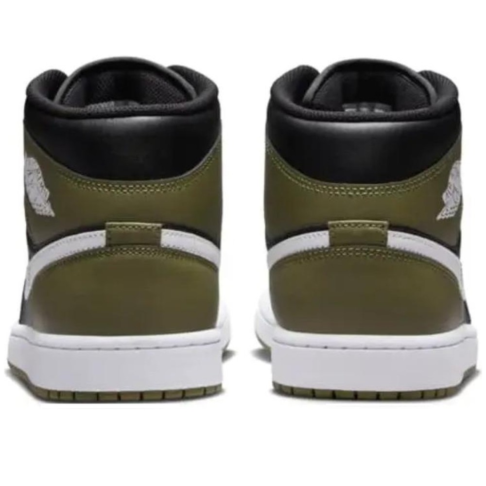 Air Jordan 1 Mid Black White Olive