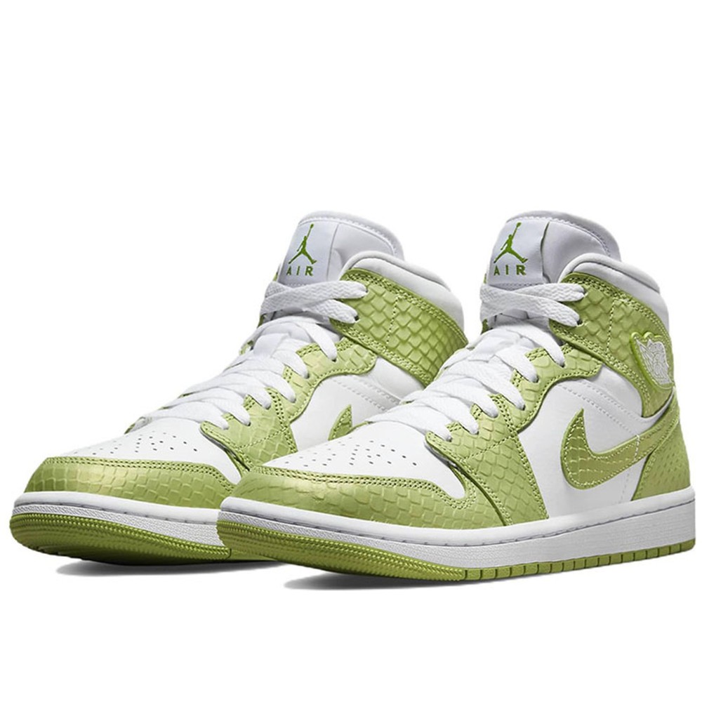 Air Jordan 1 Mid SE Green Python