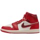 Air Jordan 1 Mid SE Red Cracked Leather