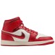 Air Jordan 1 Mid SE Red Cracked Leather