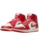 Air Jordan 1 Mid SE Red Cracked Leather