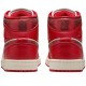 Air Jordan 1 Mid SE Red Cracked Leather