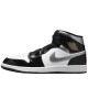 Air Jordan 1 Mid SE Patent Black White Metallic Silver Metallic Gold