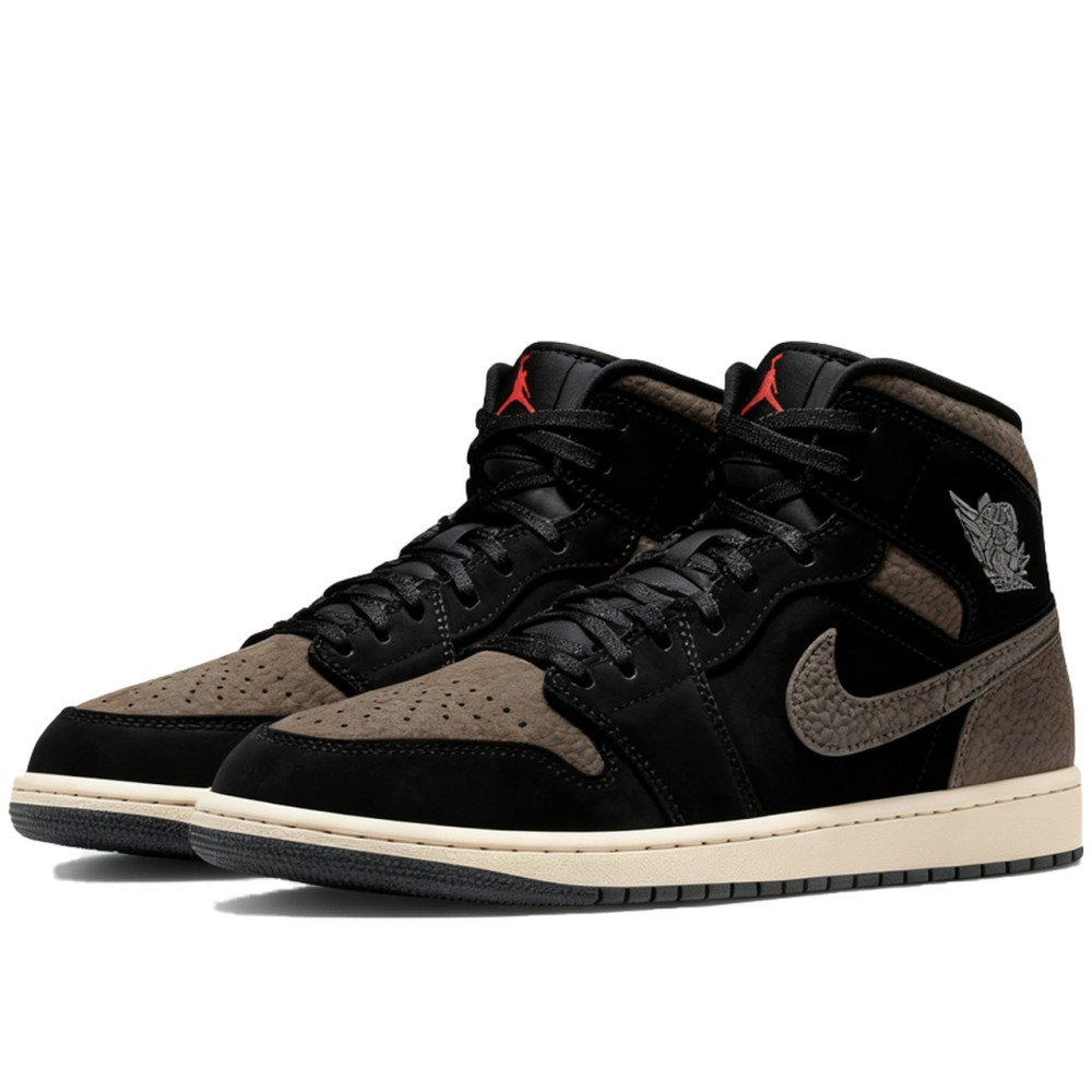 Air Jordan 1 Mid Vintage Basketball Unisex Black Gray