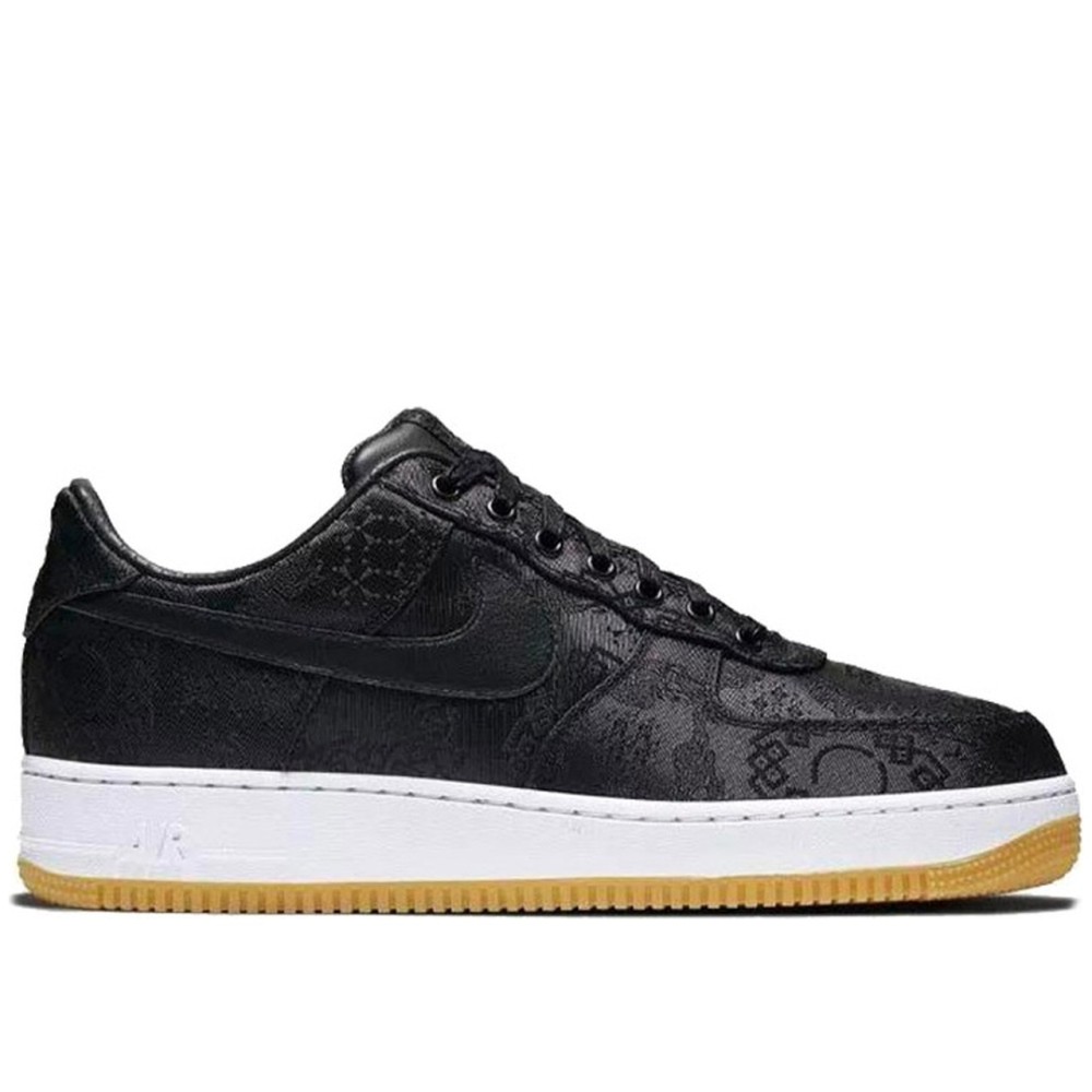X Fragment Design X Clot Air Force 1 Black Silk