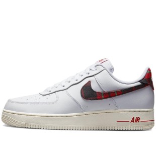 Air Force 1 Low 07 Lv8 Tartan Plaid White University Red