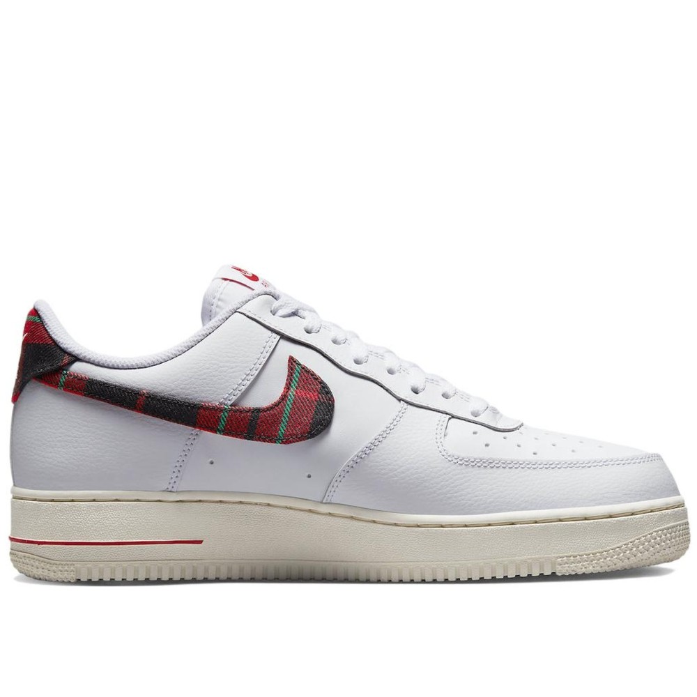 Air Force 1 Low 07 Lv8 Tartan Plaid White University Red