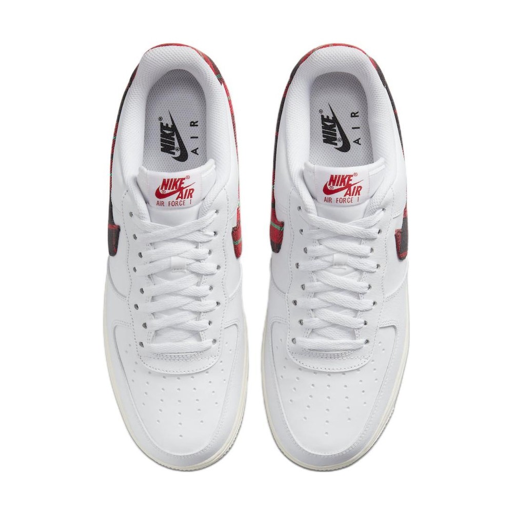 Air Force 1 Low 07 Lv8 Tartan Plaid White University Red