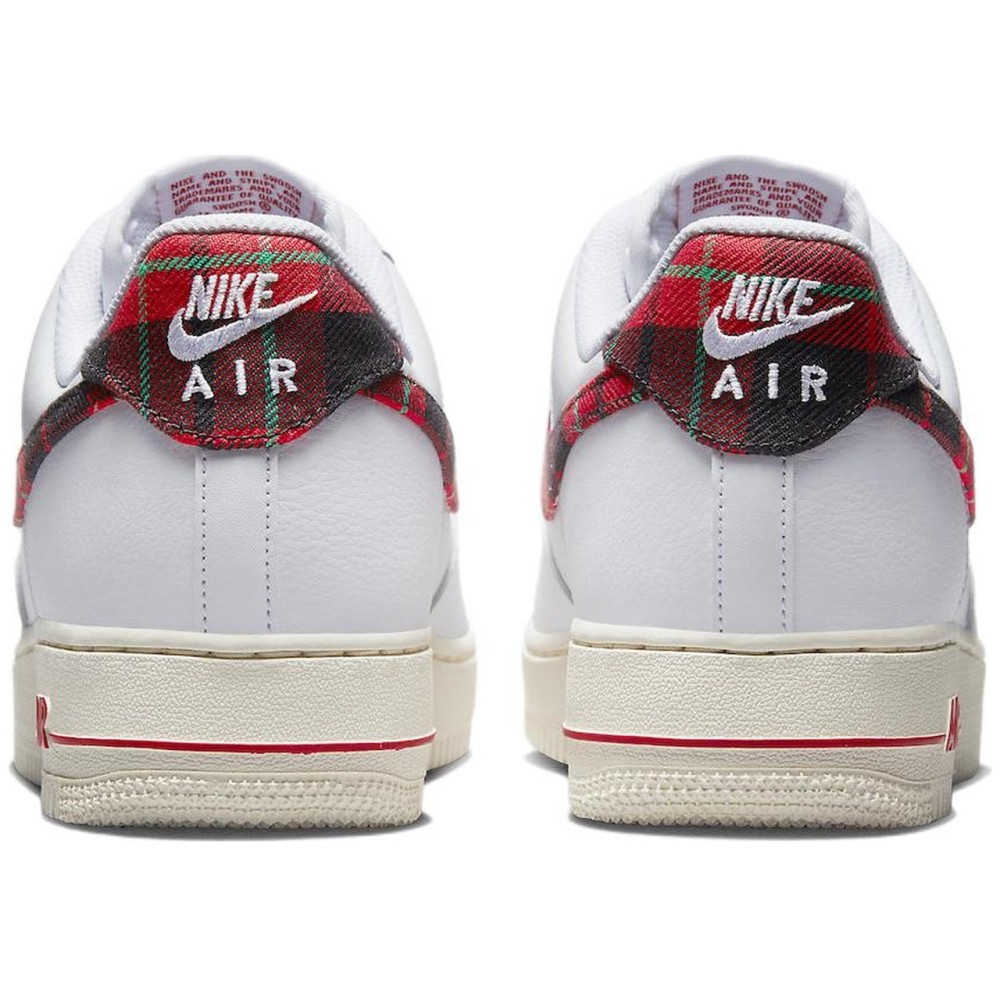 Air Force 1 Low 07 Lv8 Tartan Plaid White University Red
